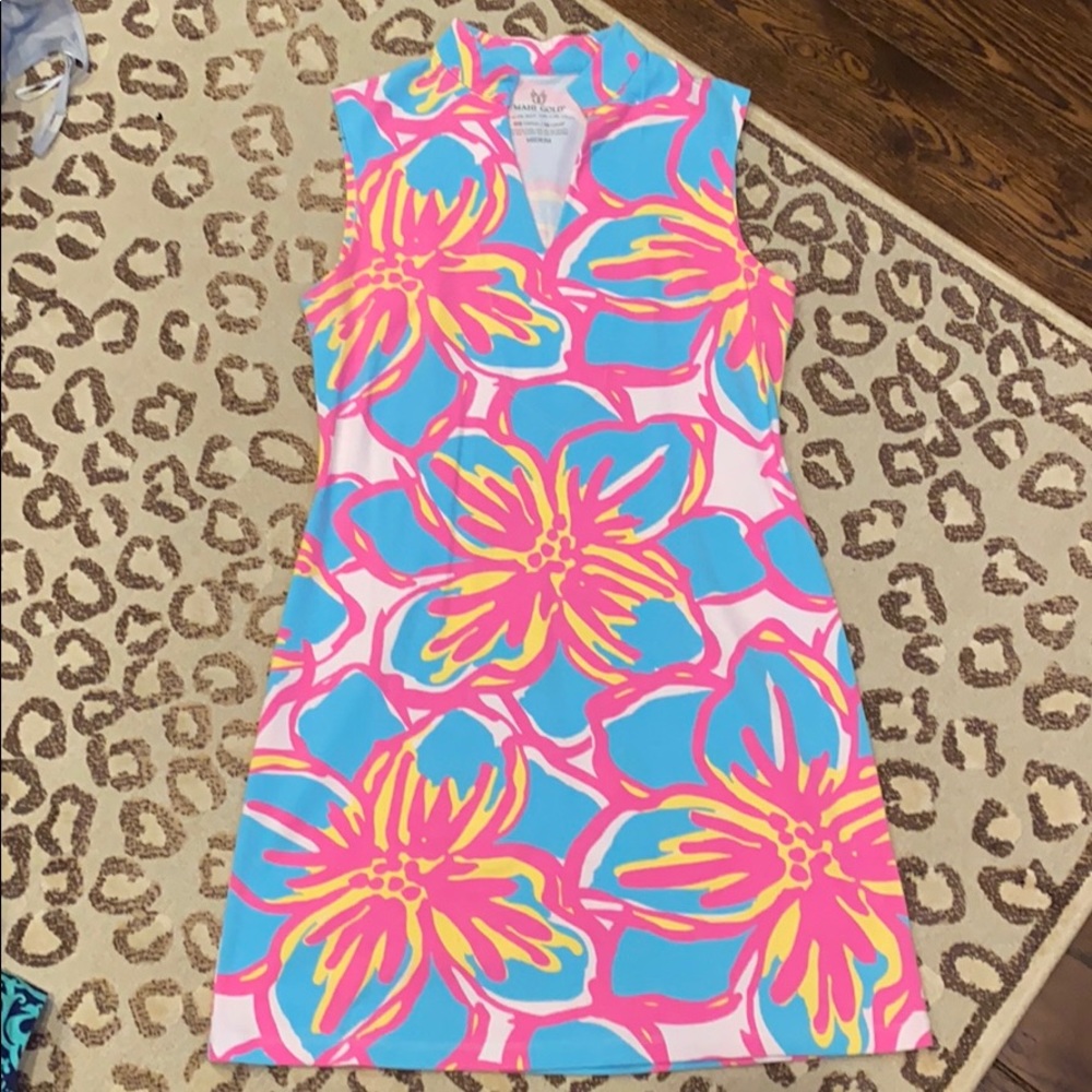 Mahi gold cotton dress